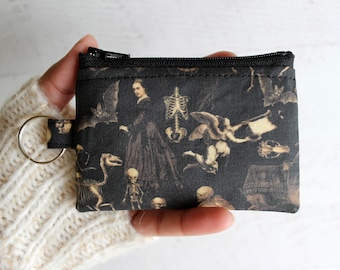 Victorian nightmare tiny change purse, small zipper pouch, keyring bag, chapstick holder