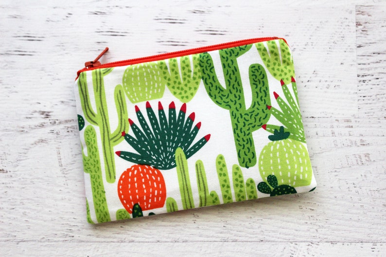 cactus change purse cactus zipper pouch cacti coin purse zip pouch small zipper pouch under 10 gift image 4