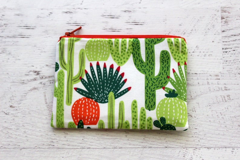 cactus change purse cactus zipper pouch cacti coin purse zip pouch small zipper pouch under 10 gift image 2