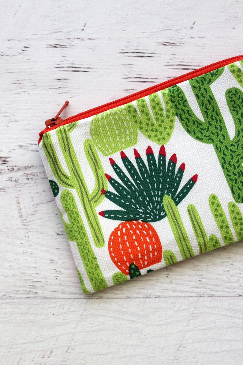 cactus change purse cactus zipper pouch cacti coin purse zip pouch small zipper pouch under 10 gift image 1