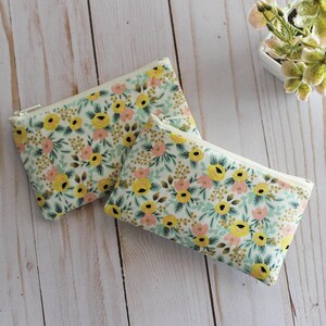 Rifle Paper Floral Zipper Pouch: ID Badge Holder, Small Coin Purse