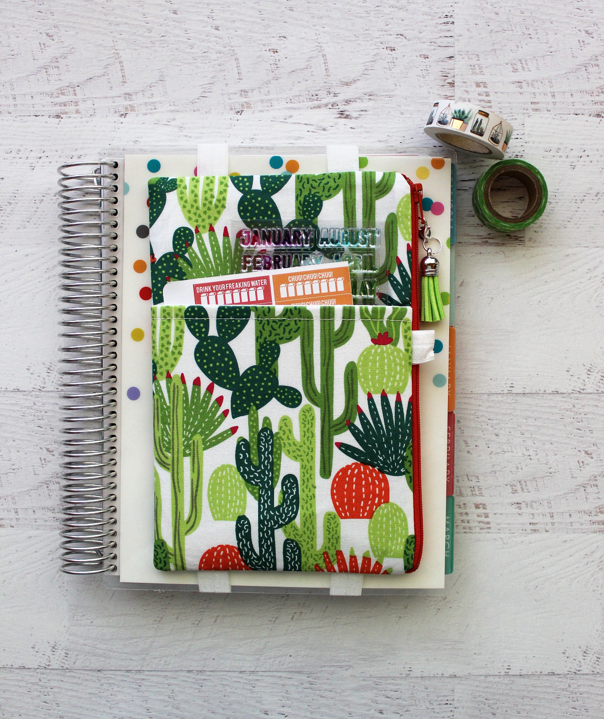 Cactus Planner Pouch Planner cover Planner Band Pocket Etsy