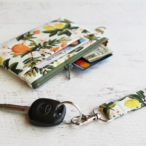Citrus ID case, gifts for mom, zippered pouch and wrist strap image 7