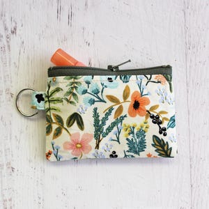 Rifle Paper Floral - tiny zipper pouch for change / lip gloss