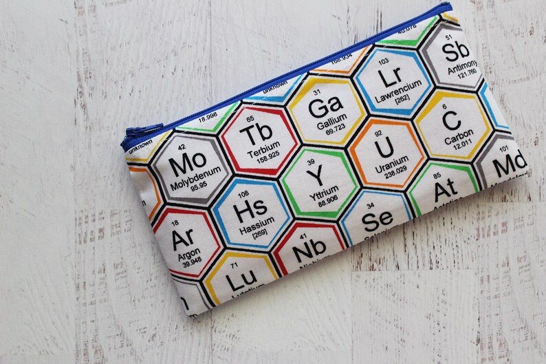 long zipper pouch gifts for science teacher Table of elements pen and pencil case back to school essentials NO XMAS delivery