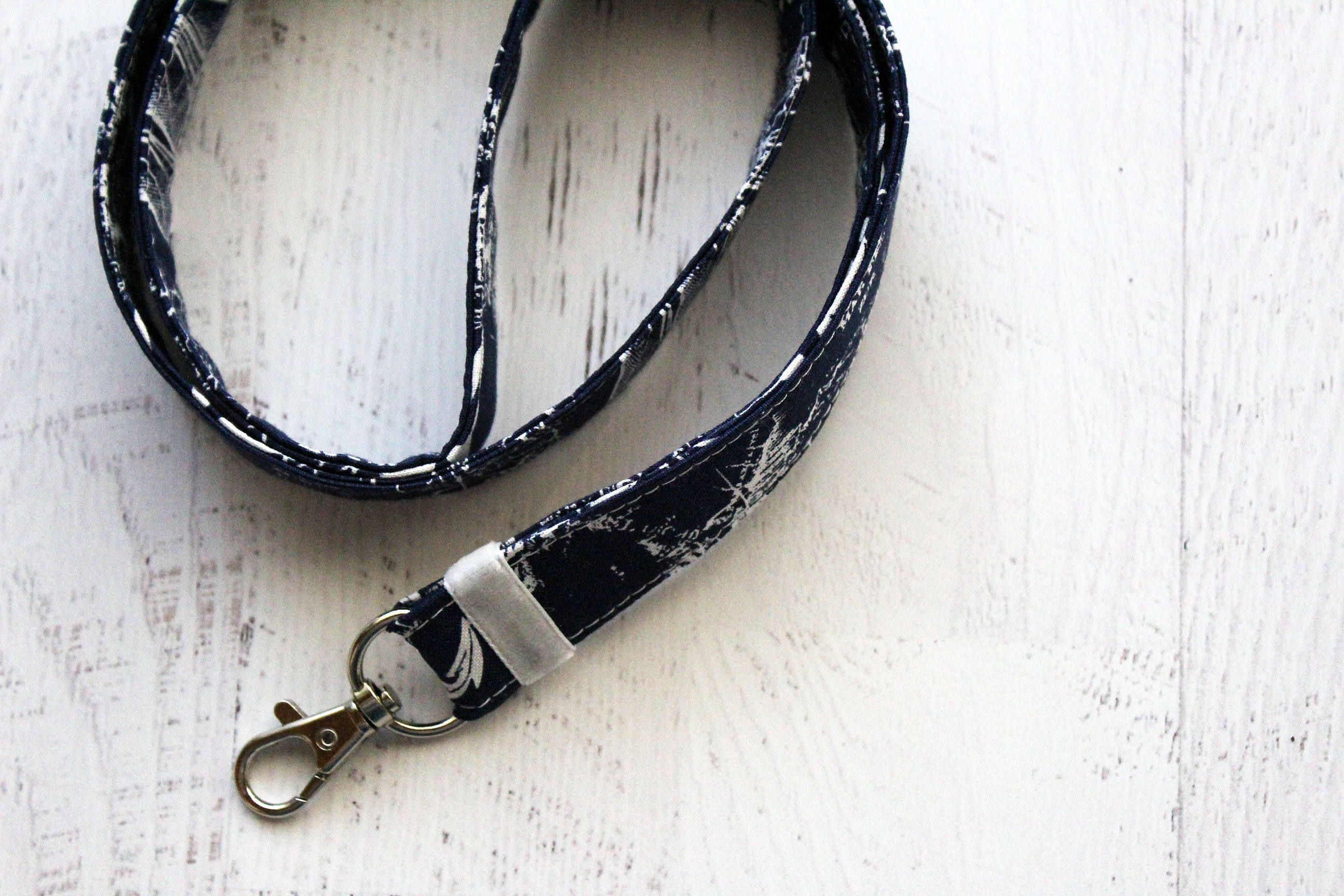 Nautical lanyard navy blue lanyard key lanyard badge Etsy
