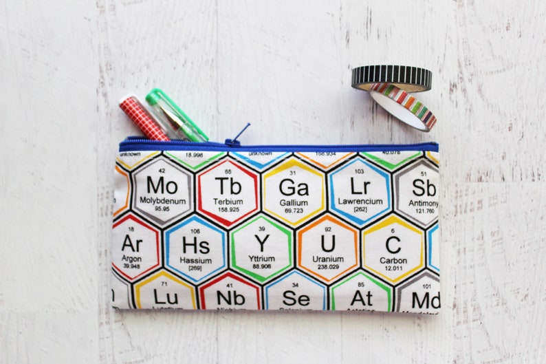 long zipper pouch gifts for science teacher Table of elements pen and pencil case back to school essentials NO XMAS delivery