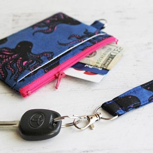 Cartera de mano Octopus ID/mini - Estuche con cremallera azul - Estuche para tarjetas de identificación