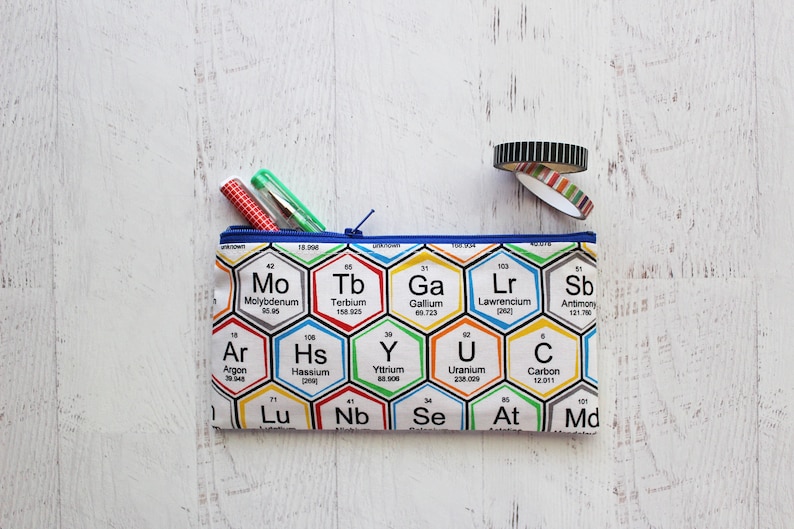 long zipper pouch gifts for science teacher Table of elements pen and pencil case back to school essentials NO XMAS delivery
