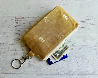 Minimalist ID holder zippered pouch with lobster clasp - under 15 gifts