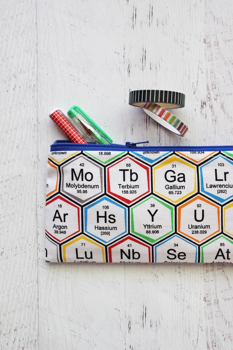 long zipper pouch gifts for science teacher Table of elements pen and pencil case back to school essentials NO XMAS delivery
