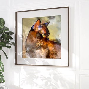 Burmese Cat Art Print: Modern Cat Lover Gift