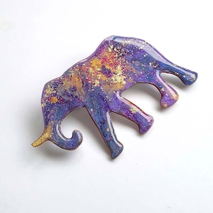 Elephant Brooch - Elephant Pin,  Handmade Gifts -  OOAK In A Gift Box