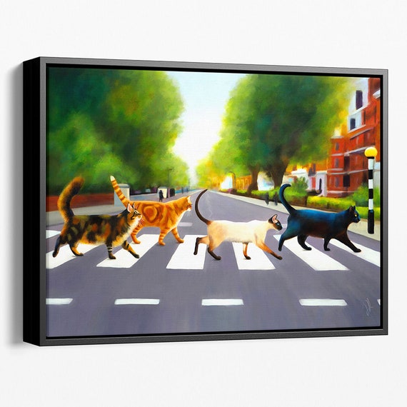 Abbey Road Cats Art Print: Beatles Inspired Cat Lover Gift - Etsy