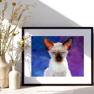 Siamese Cat Art - Kies voor afdrukken op papier of ingelijst canvaskunstwerk - Gratis verzending - Perfect cadeau voor Meezer-liefhebbers!
