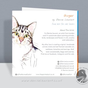 Cat Greetings Card Ginger Cat Birthday Thank You Card For Cat Lovers Eco Friendly image 2