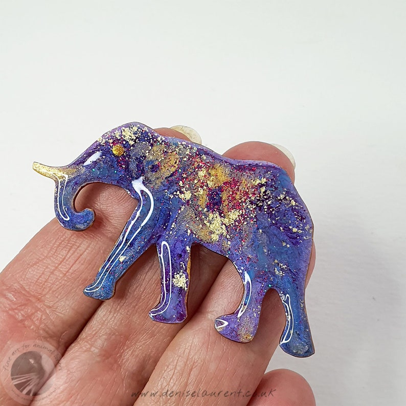 Elephant Brooch Elephant Pin, Handmade Gifts OOAK In A Gift Box image 4
