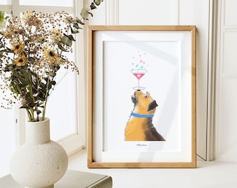 Martini - Stampa Border Terrier senza cornice - Regali per gli amanti dei cani
