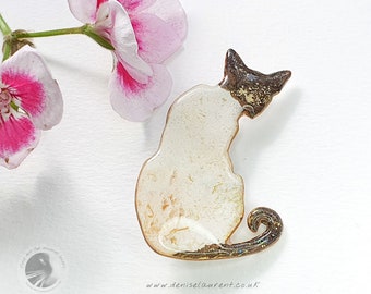Siamese Cat Brooch - Chocolate Point Siamese Broach - Siamese Kitty Pin - Gifts For Cat Lovers - In A Gift Box