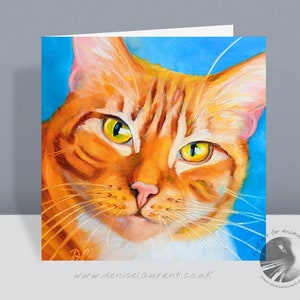Cat Greetings Card Ginger Cat Birthday Thank You Card For Cat Lovers Eco Friendly image 1