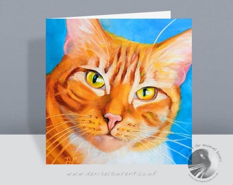 Cat Greetings Card - Ginger Cat - Birthday - Thank You - Card For Cat Lovers - Eco Friendly