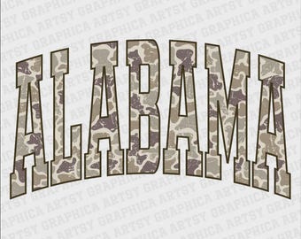 Alabama retro Camo States typography distressed School Spirit PNG School Mascot Go Team Preppy Mascot Png Trending Jackets varsity DTG DTF