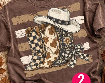 Distressed Retro Western Boots Skull Cowboy Graphics Punchy PNG Western Graphics cow Cowgirl Sublimation Desert Western Art DTG dtf cup mug