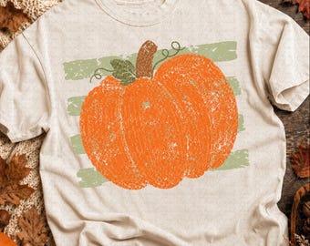 Calabaza desgastada estilo retro vintage fogatas PNG Camiseta de otoño Gráfico de otoño Sudadera acogedora de otoño PNG Huella de dedo de calabaza Vibes Mamá camiseta de otoño