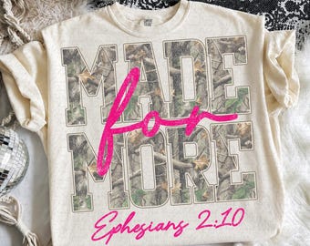 Für mehr Epheser 2,10 Trendiges Retro-Camouflage-Shirt mit christlichem Glauben und Bibelvers Jesus, Tasse, Becher, Hut, DTF- und DTG-Sublimation.