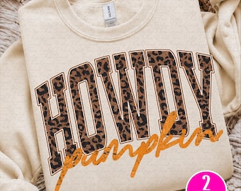 Howdy Pumpkin PNG, Pumpkin Season Png, Varsity Design, Sublimation Design, Fall Sublimation, Pumpkin Png, Retro Fall Png, Digital Png