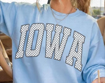 Iowa Polka dots Coquette USA School Spirit School Mascot Go Team Preppy Mascot Png Trending Png Jackets varsity DTG DTF