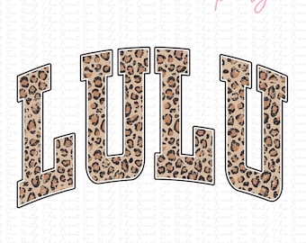 Lulu Leopardo coqueta guepardo western country sureño mascota universitaria espíritu escolar vintage sublimación Png dtf dtg taza taza chaquetas