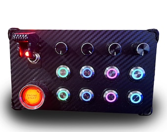 Simracing ButtonBox PC 22 Funzioni Pulsanti Luminosi RGB Button box Competizione Sim racing Leva Ignizione Pulsante Start Luminoso