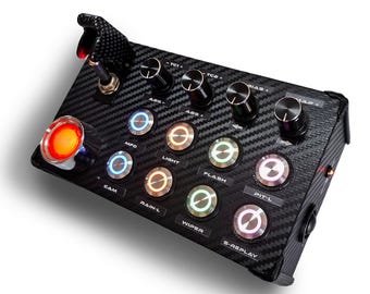 Button Box Console sim racing 22 Funzioni Pulsanti Luminosi RGB Buttonbox Competizione Simracing Leva Ignizione Pulsante Start Luminoso