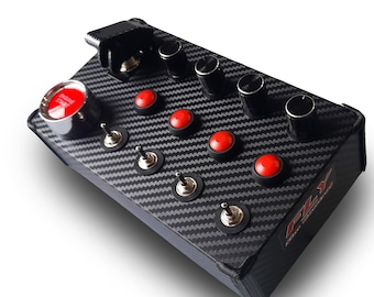 Button box simracing PC with sticks, 26 functions, ignition lever and start engine button light, simracing driving and flight simulators