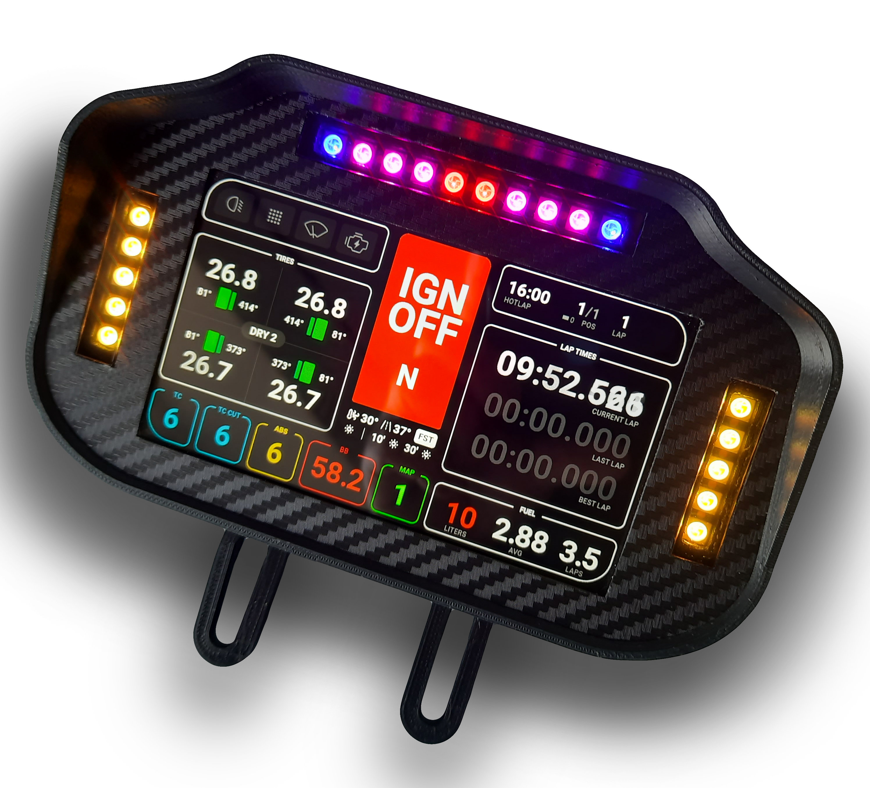 Dashboard sim racing touchscreen 20 LED 5” inch, racing simulator screen, dash board LED touch screen, simulation simulator display