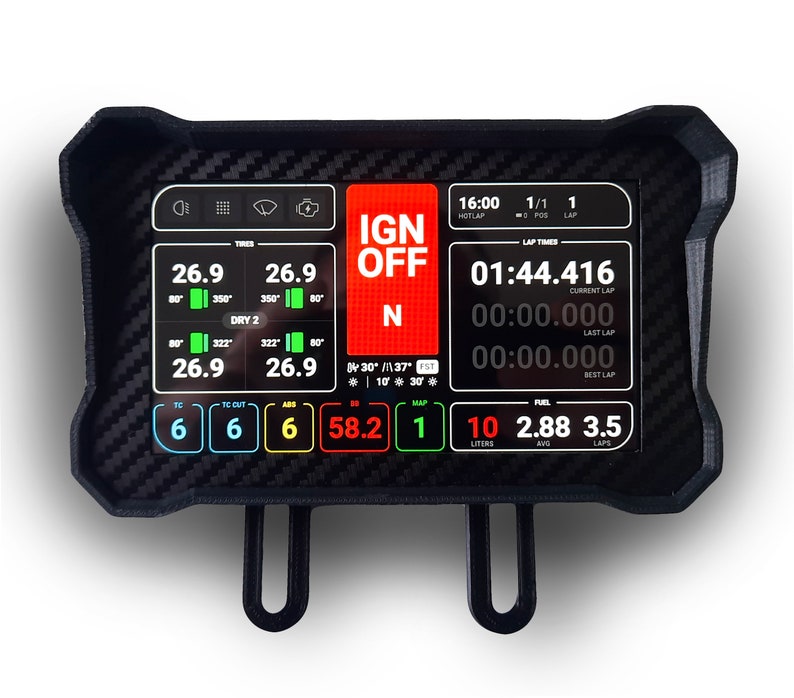 Sim-race dashboard 5 inch touchscreen, race-simulatorscherm, touchscreen dashboard, simulator display simulatie ondersteuning afbeelding 1