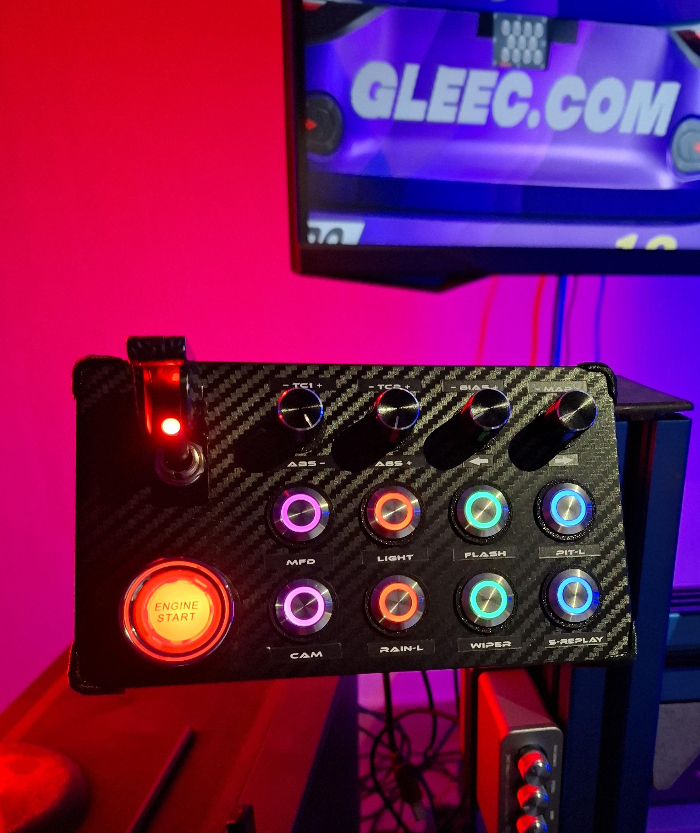 Button Box Sim Racing Console 22 Functions RGB Illuminated Buttons ...