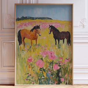 DIGITAL DOWNLOAD | Horse Print for Girls Room | Horse print | Horse Poster | Watercolor Horse Art Print | Cowgirl Print | Girl Horse Print