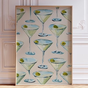 DIGITAL DOWNLOAD | Dirty Martini Print | Martini Poster | Martini Cocktail Print | Martini Wall Art | Martini Art Print | Martini Wall Print
