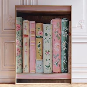 Rosa Lese Kunstdruck | Buch Kunstdruck | Poster Bibliothek | Retro Buch-Liebhaber-Kunst | Bibliothek Kunstdruck | Geschenk für Leseratte | Bücherregal Art