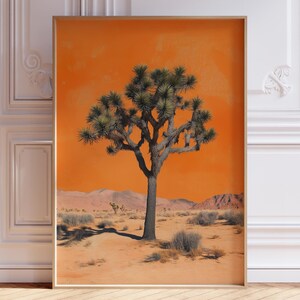 Retro Joshua Tree Print | Joshua Tree Landscape Print | Joshua Tree Wall Art | Joshua Tree National Park Poster | Desert Landscape Print