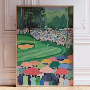DIGITAL DOWNLOAD | Golf Print | Watercolor Golf Course Painting | Golf Masculine Wall Art | Golf Wall Art for Men | Office Golf Art Print