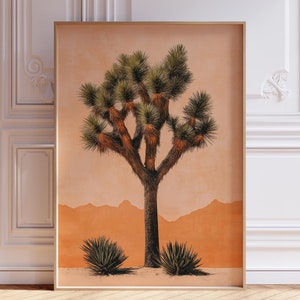 Retro Joshua Tree Print | Joshua Tree Landscape Print | Joshua Tree Wall Art | Joshua Tree National Park Poster | Desert Landscape Print