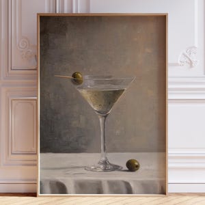 DIGITAL DOWNLOAD | Vintage Martini Print | Dirty Martini Print | Vintage Martini Art Print | Vintage Alcohol Artwork | Vintage Cocktail Art