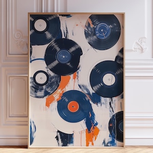 Retro Record Print | Vinyl Record Poster | Abstract Music Print | Watercolor Vinyl Record Wall Art | Musician Print | Vintage Record Print