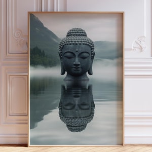 Minimalist Buddha Wall Art | Gautama Buddha Print | Spiritual Buddha Poster | Modern Buddha Head Yoga Studio Art Print | Zen Spiritual Print