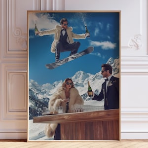 Apres Ski Poster | Retro Apres Ski Print for Bar | Retro Skiing Poster | Apres Ski Wall Art Print | Apres Ski Art Print | Vintage Ski Poster