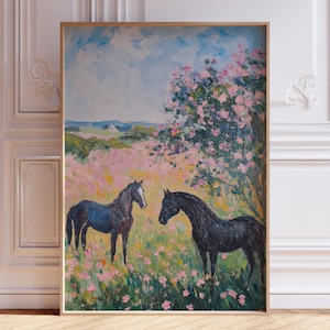 DIGITAL DOWNLOAD | Pink Horse Print | Girl Horse Print Wall Art | Horse Nursery Wall Art | Horse Print for Girls Room | Watercolor Horse Art