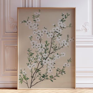 DIGITAL DOWNLOAD | Vintage Floral Art Print | Minimalist Floral Vintage Botanical Wall Art | Vintage Nursery Print | Antique Floral Painting